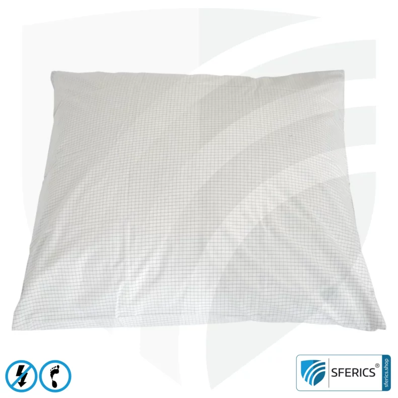 Pillow cover Standard | 80 x 80 cm | Shielding of low-frequency electrical alternating fields | Enables Earth Connect* | Not suitable for shielding WIFI, LTE, 5G, etc.!