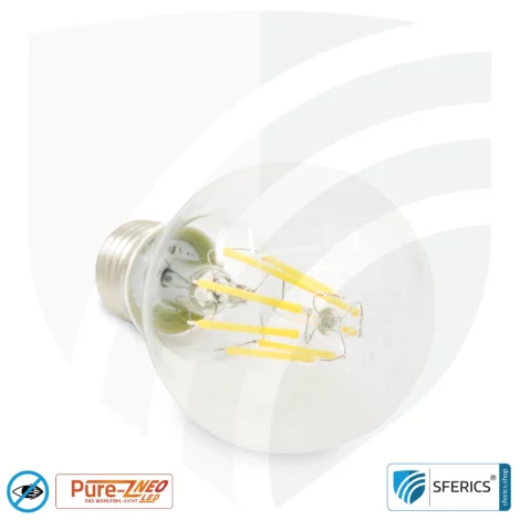 8.2 watt LED filament Pure-Z NEO | bright as 66 watts, 830 lumens | CRI 97 | flicker-free | warm white | E27 | clear