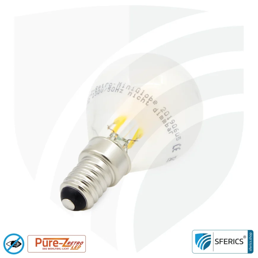 3 watt LED filament Pure-Z Retro | bright as 30 watts, 300 lumens | CRI über 90 | flicker-free | warm white | E14