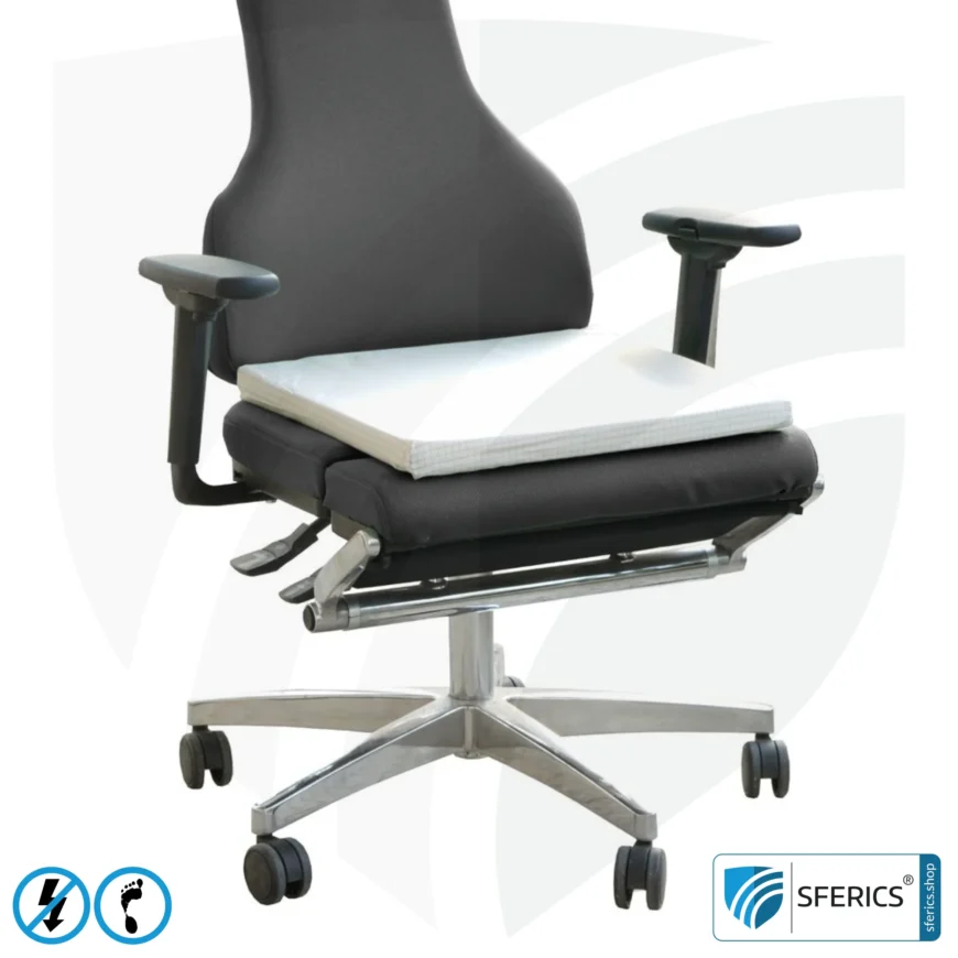 Seat cushion | Shielding of low-frequency electrical alternating fields | Enables Earth Connect* | Not suitable for shielding WIFI, LTE, 5G, etc.!