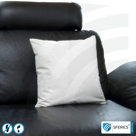 Sofa cushion SMALL | 40 x 40 cm | Shielding of low-frequency electrical alternating fields | Enables Earth Connect* | Not suitable for shielding WIFI, LTE, 5G, etc.!