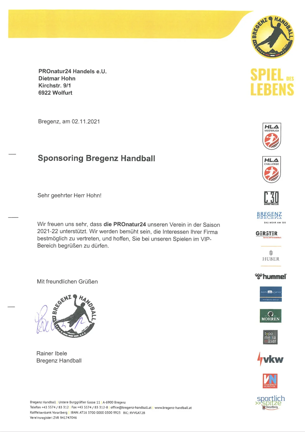 Bregenz Handball Sponsoring