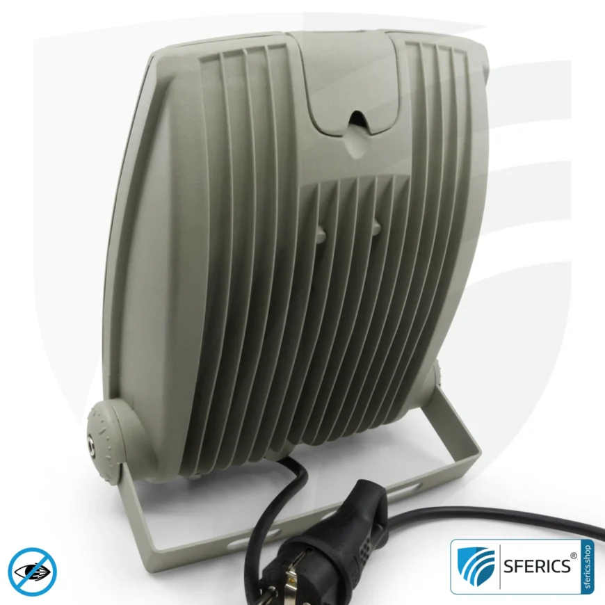 LED floodlight with bracket, gray | 35 watt full spectrum daylight | protection class IP65 | 3000 lumens | flicker free | CRI 95 | ideal for great natural brightness in large rooms or as an indirect uplighter
