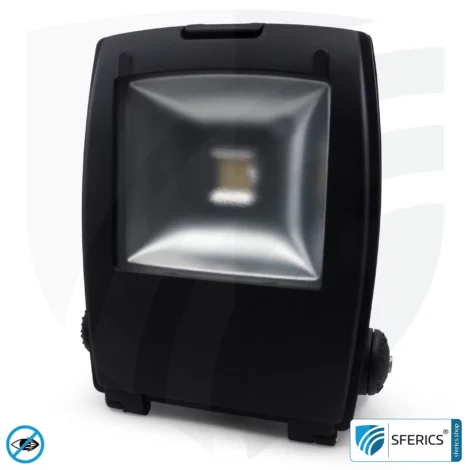 LED floodlight with bracket, black | 35 watt full spectrum daylight | protection class IP65 | 3000 lumens | flicker free | CRI 95 | ideal for great natural brightness in large rooms or as an indirect uplighter
