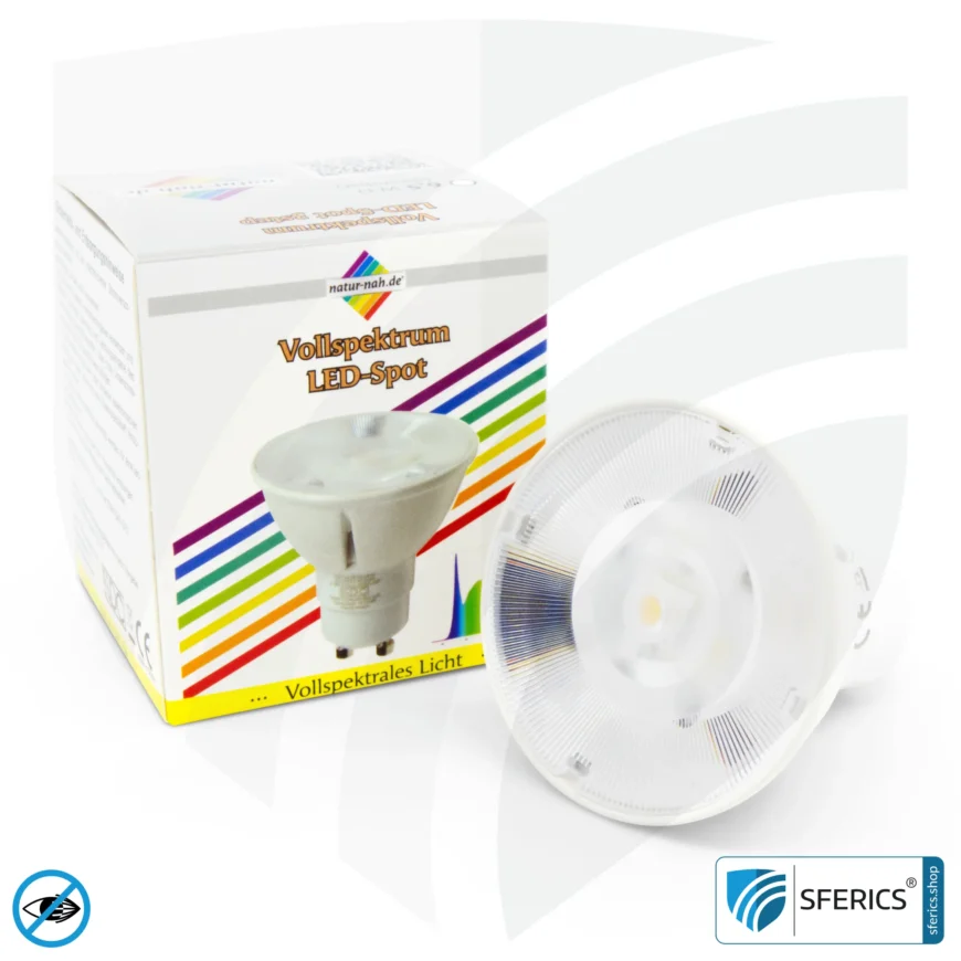 6,5 watt LED spot full spectrum 3step | dimmable with LED dimmer | bright as 35 watts, 510 lumens | CRI over 93 | flicker free | daylight | GU10 | business quality