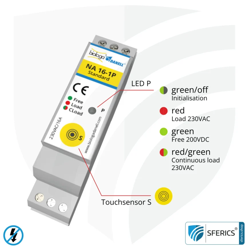Demand switch NA 16-1P Standard | single-pole disconnection | self-learning, with touch sensor | including LED indicator light