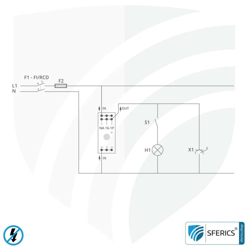 Demand switch NA 16-1P Standard | single-pole disconnection | self-learning, with touch sensor | including LED indicator light