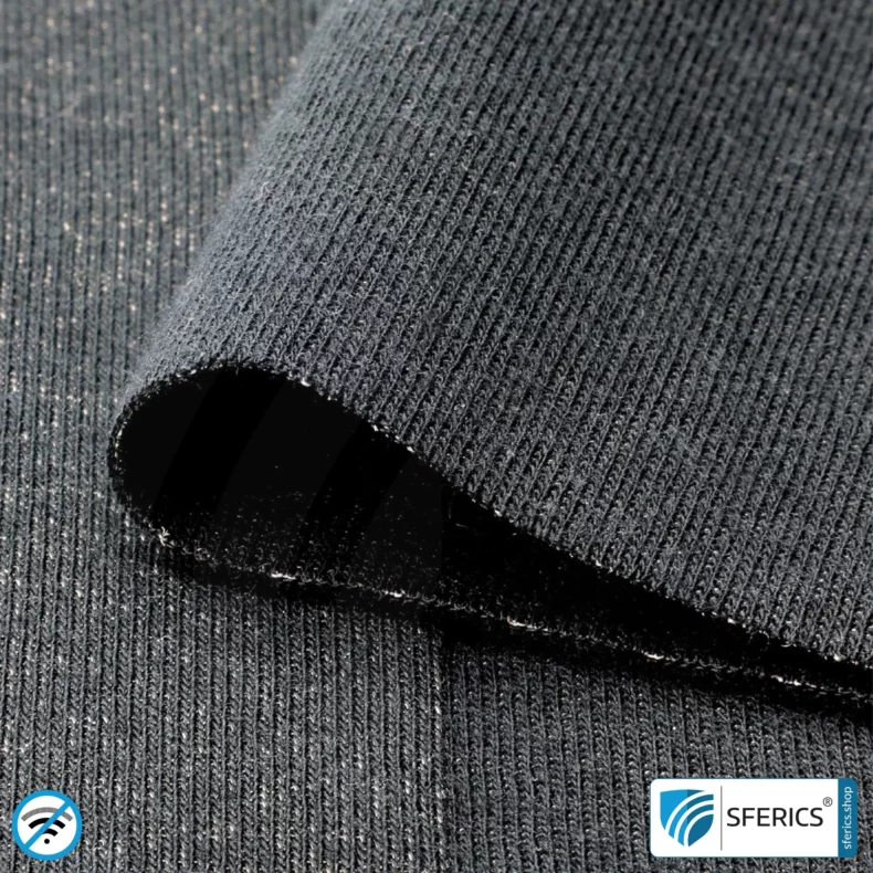 BLACK-JERSEY shielding fabric | ideal for making clothing, sleeping sleeve, etc. | HF shielding against electrosmog up to 40 dB | mobile protection against mobile phone radiation | 5G ready!