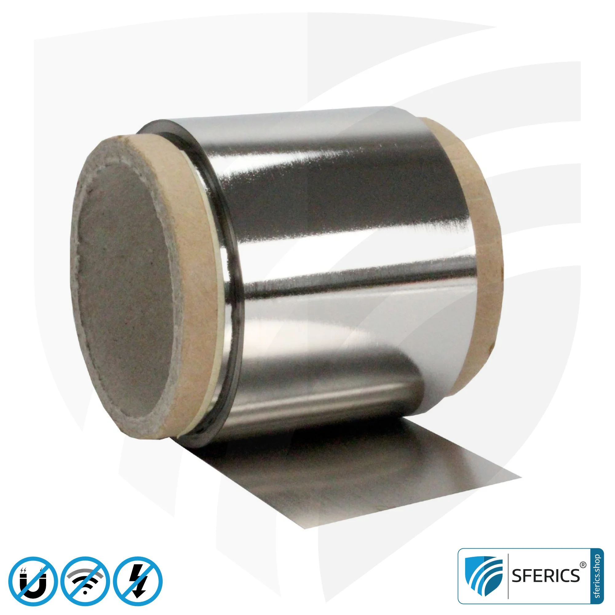 Magnetic field shielding film MCF5 | Width 5 cm | Screening attentuation magnetic alternating fields with 30 dB and RF electrosmog at 70 dB and higher | Effective against 5G!