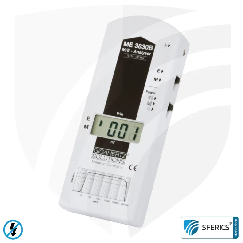LF ANALYSER ME3830B | Potential-free low frequency meter for electromagnetic smog | Detection of alternating electric fields and magnetic fields | Measuring range 16 Hz to 100 kHz