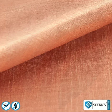Shielding fleece SAPHIR extra | copper fleece | RF screening attenuation against electrosmog up to over 70 dB | 110 cm width. Effective against 5G!