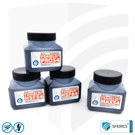Sample set RF shielding paints | Protection against electrosmog EMF with 250 mL filling quantity each | TÜV SÜD certified | perfect for material tests in practice before purchase