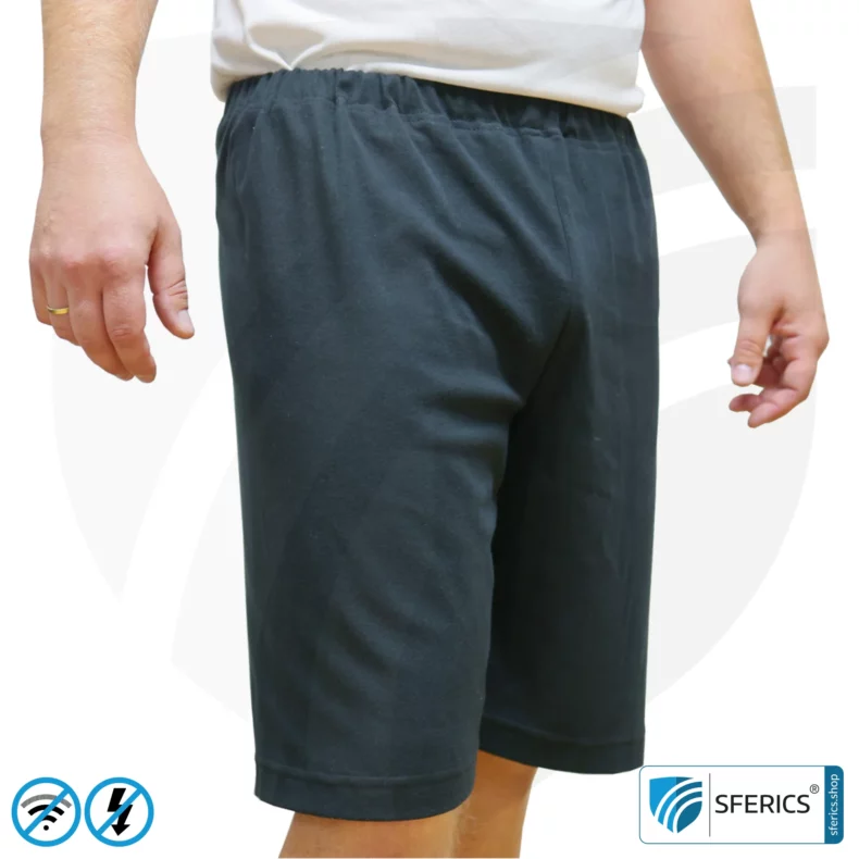 Shielding Shorts, black | Protection up to 40 dB from RF electrosmog (mobile phones, Wi-Fi, LTE) | durable, made from Black-Jersey shielding fabric | 5G ready!