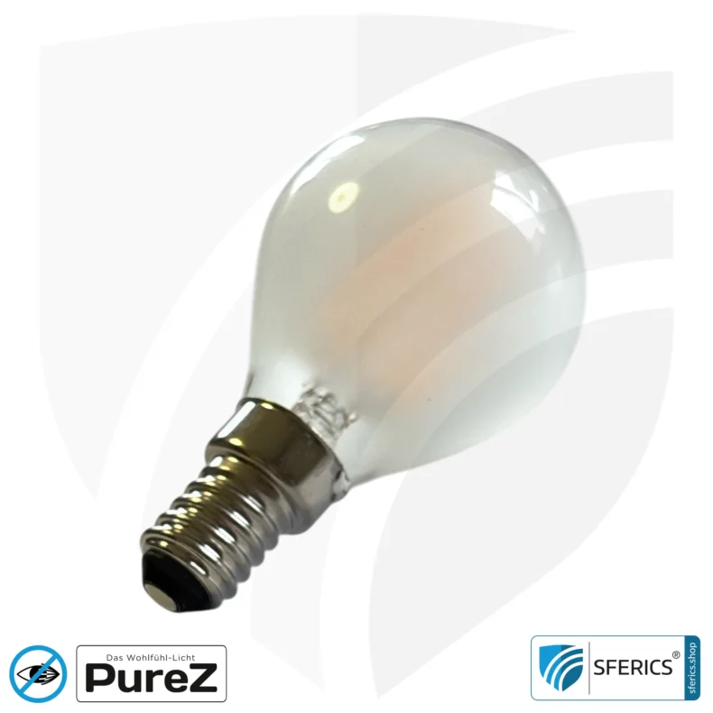 4 Watt LED Filament Pure-Z NEO | Bright as 38 watts, 400 lumens | CRI 97 | flicker-free | warm white | E14