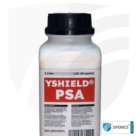 PSA pressure sensitive adhesive | for the aluminum-laminated side of our SAVEBUILD® shielding materials | immediate, very strong adhesion | designed for experienced professionals