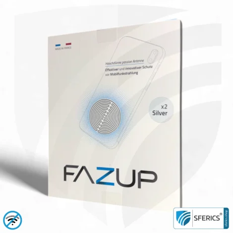 FAZUP Antenna Patch | SILVER | DUO set of 2 with Price Advantage | Innovative Technology Against Electrosmog | Protects Against Unnecessarily High Radiation from Your Own Mobile Phone