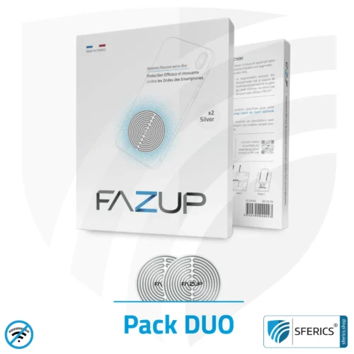 FAZUP Antenna Patch | SILVER | DUO set of 2 with Price Advantage | Innovative Technology Against Electrosmog | Protects Against Unnecessarily High Radiation from Your Own Mobile Phone