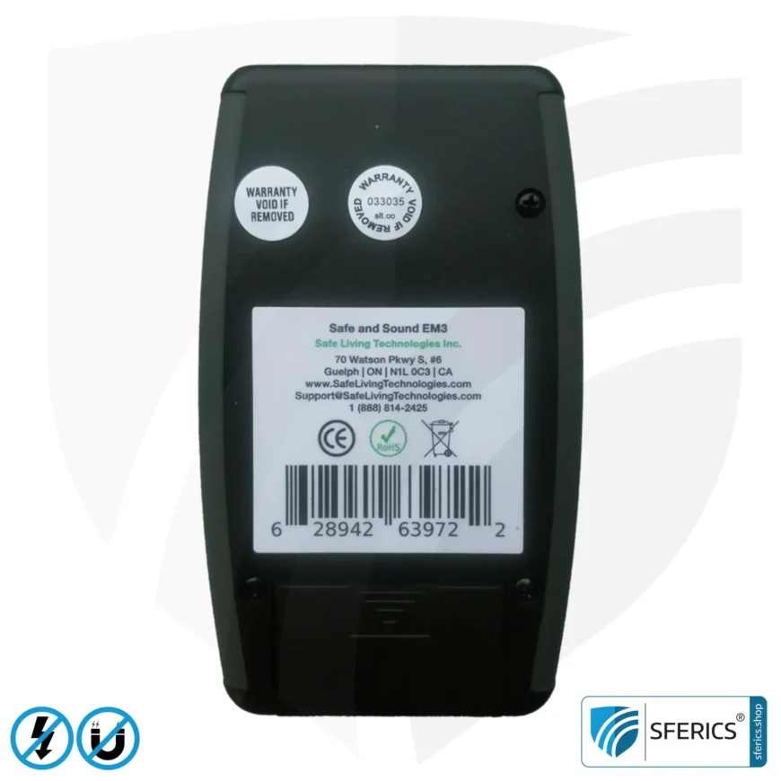 Safe & Sound EM3 Detector | Precise 3-in-1 EMF Low-Frequency Meter for Electrosmog | Frequency Range 16 Hz - 120 kHz | 3D Magnetic Field Measurement