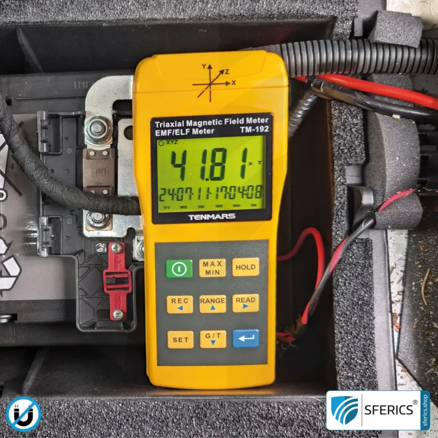 TENMARS TM-192 | Magnetic Field Meter | Triaxial Sensor (X/Y/Z), Frequency Range 30 - 2000 Hz, Display in mG or µT